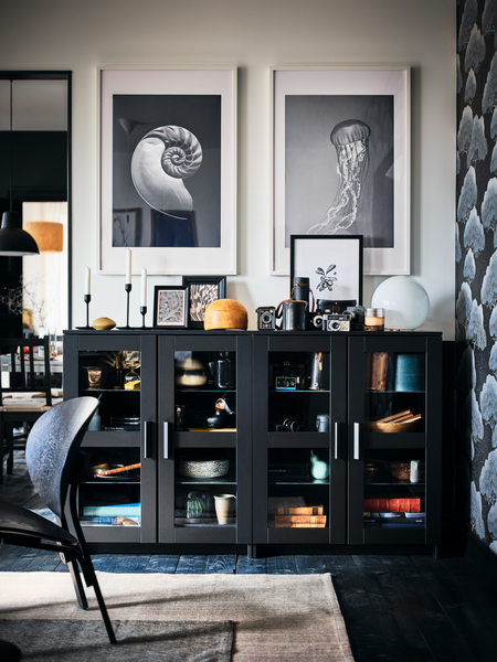 BRIMNES cabinet with doors black - IKEA