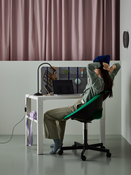 HAUGA desk beige - IKEA