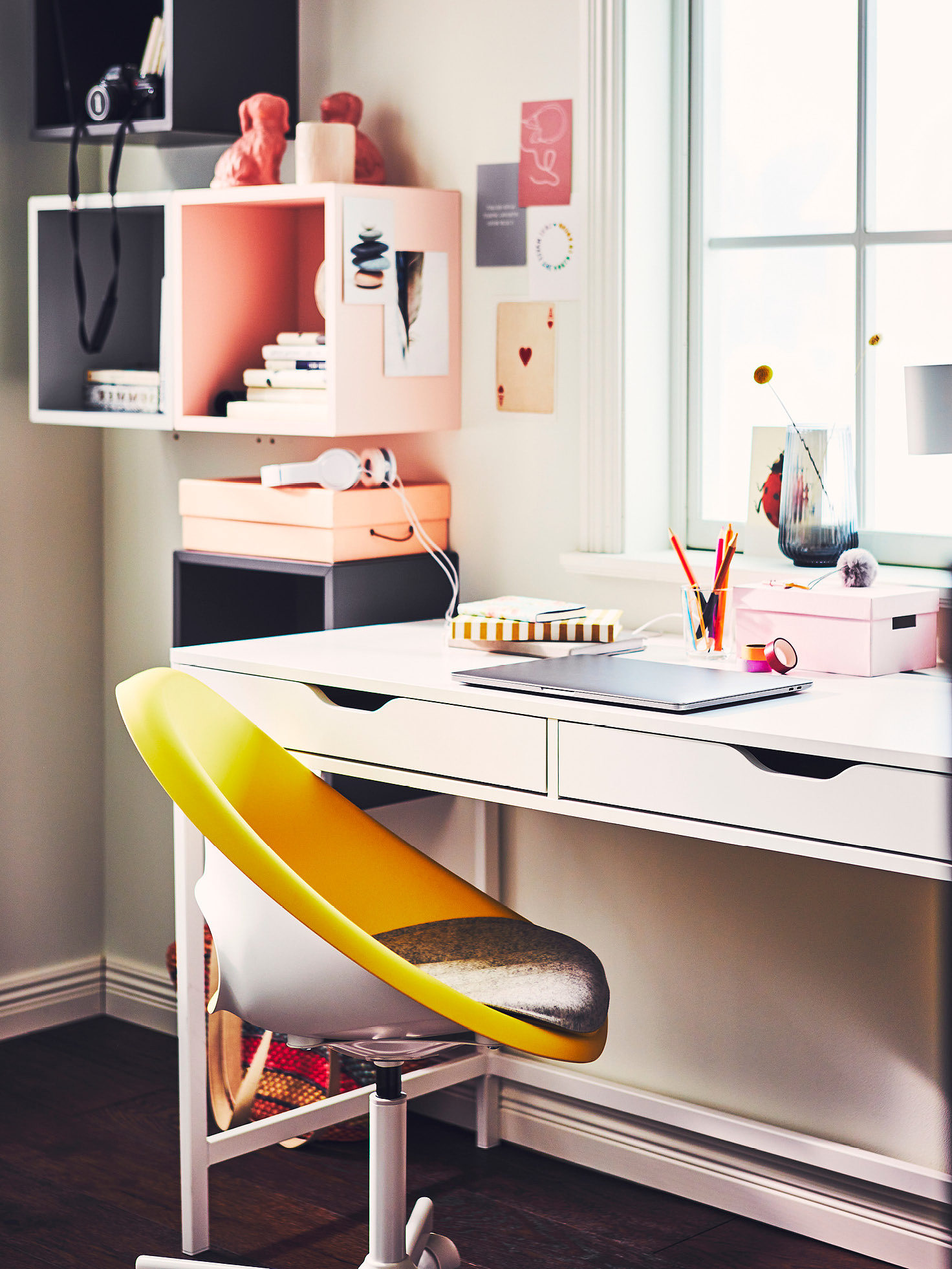 HAUGA desk beige - IKEA