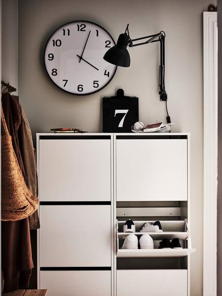 BISSA shoe cabinet with 3 compartments white - IKEA
