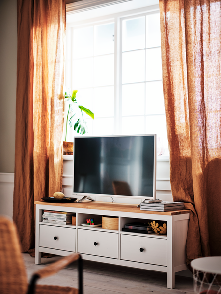 BYÅS TV bench high-gloss white - IKEA