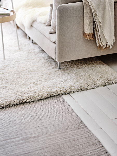 VINDEBÄK rug, high pile light beige - IKEA