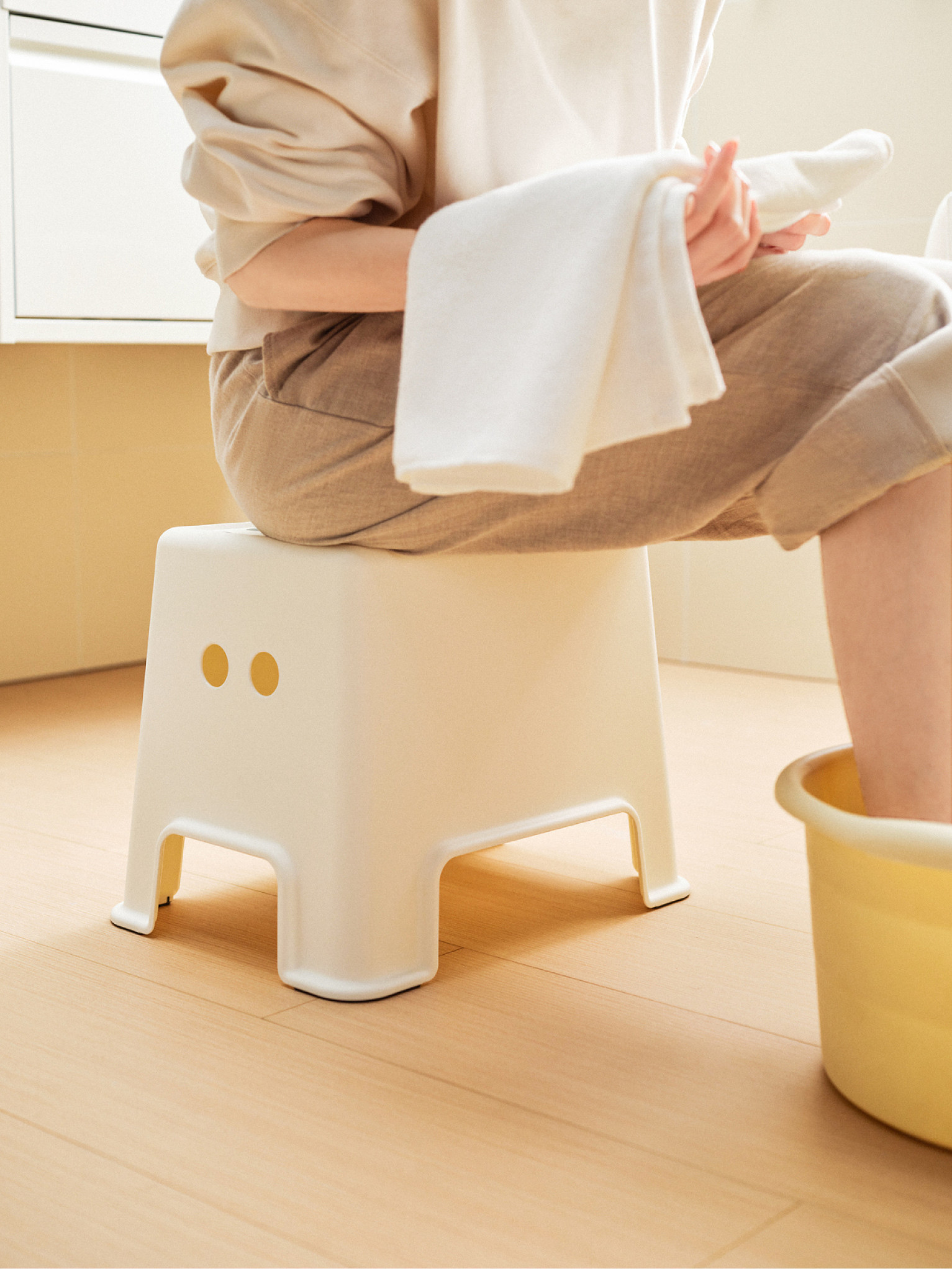 JUTEBODA stool natural/white - IKEA