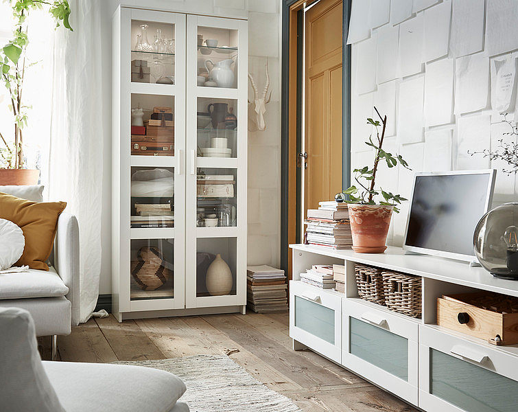 BESTÅ BURS TV bench high-gloss white - IKEA