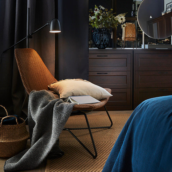 ULRIKSBERG armchair rattan/anthracite - IKEA