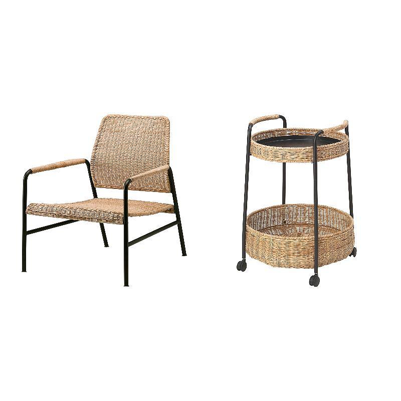 ULRIKSBERG armchair rattan/anthracite - IKEA