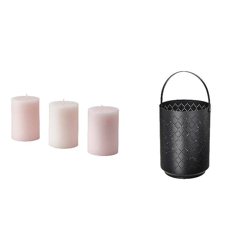 URSKILJA lantern for block candle black - IKEA