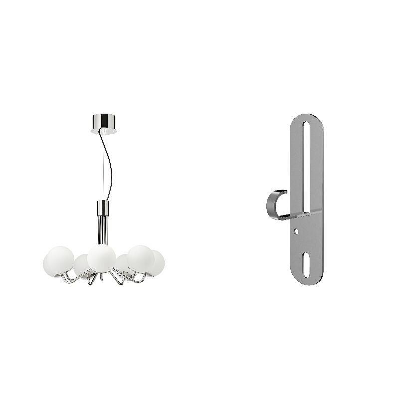 SIMRISHAMN chandelier, 7-armed chrome-plated/opal white glass - IKEA