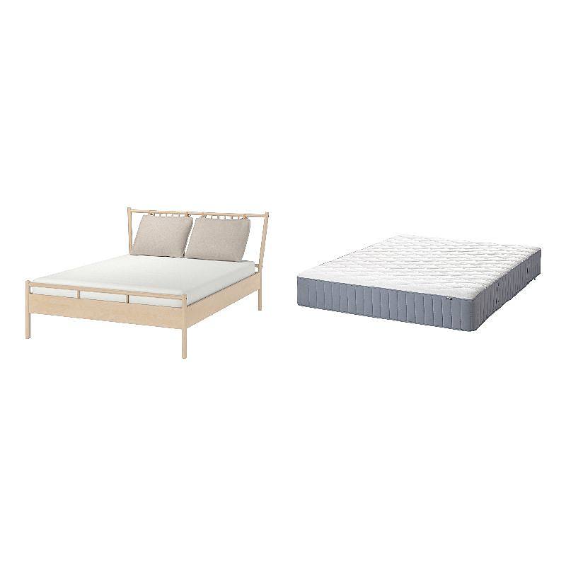 BJÖRKSNÄS bed frame birch/Luröy - IKEA