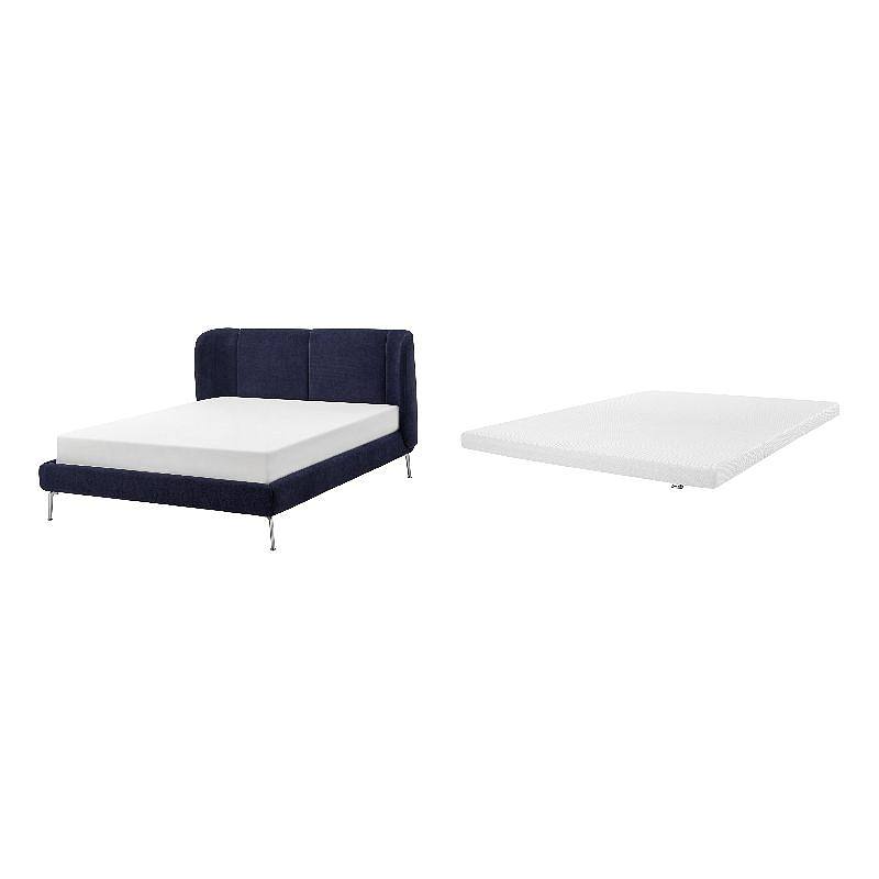 TUFJORD upholstered bed frame Tallmyra black-blue/Lönset - IKEA