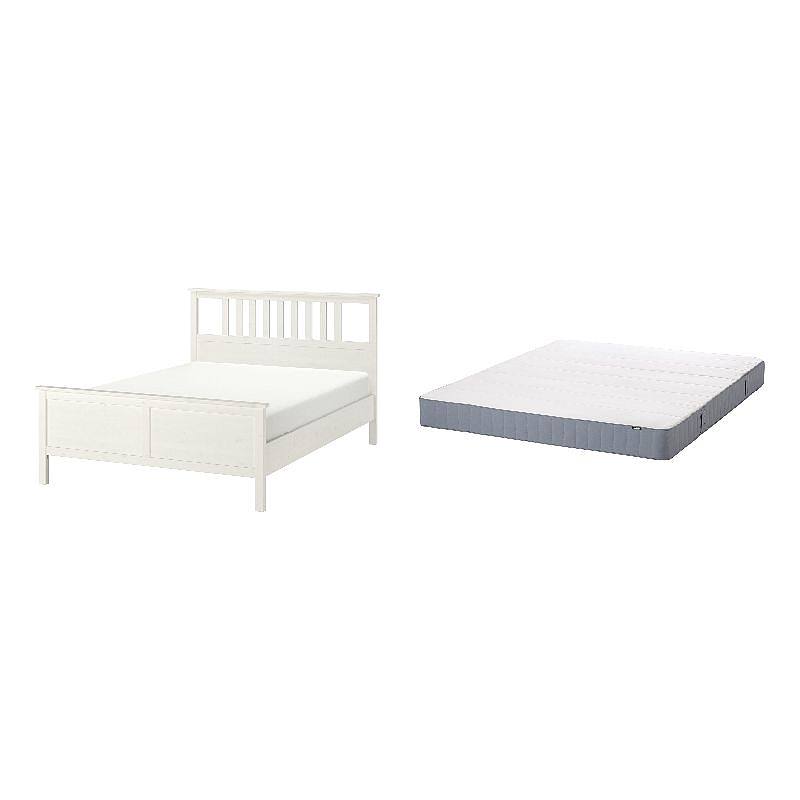 HEMNES bed frame white stain/Lönset - IKEA