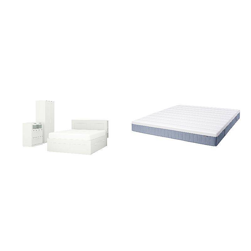 BRIMNES bedroom furniture, set of 3 white - IKEA
