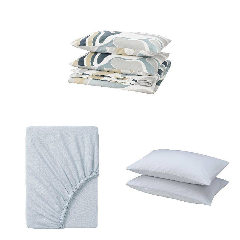 NEW IKEA MYGGLASVINGE Full/Queen Duvet Cover Set - Multicolor Cotton/Viscose