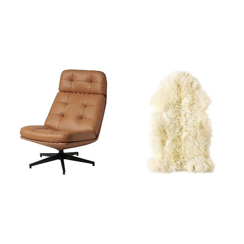 HAVBERG swivel easy chair Grann/Bomstad golden-brown - IKEA