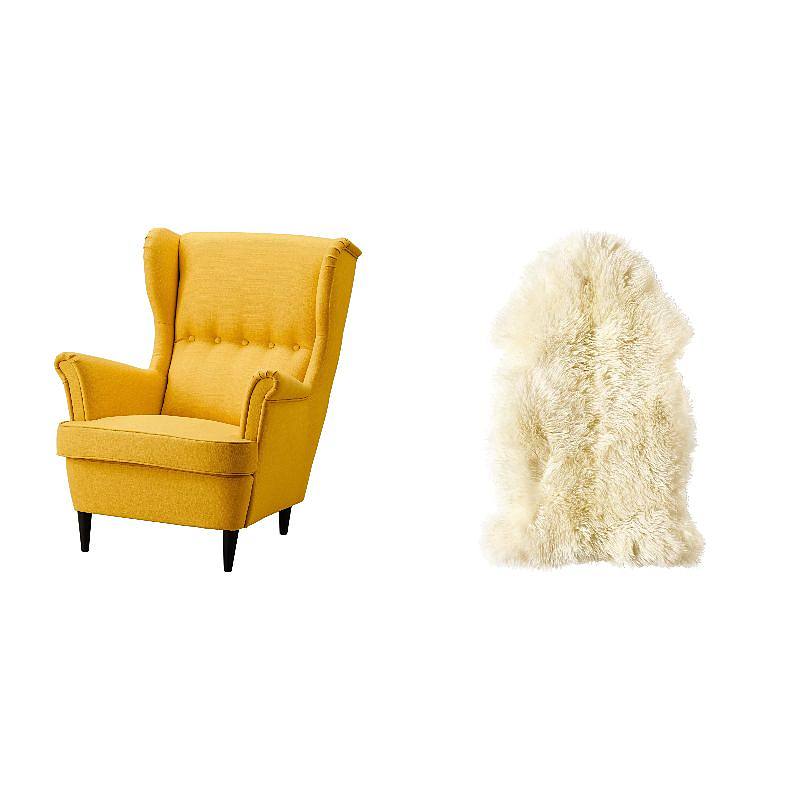 STRANDMON wing chair Skiftebo yellow - IKEA