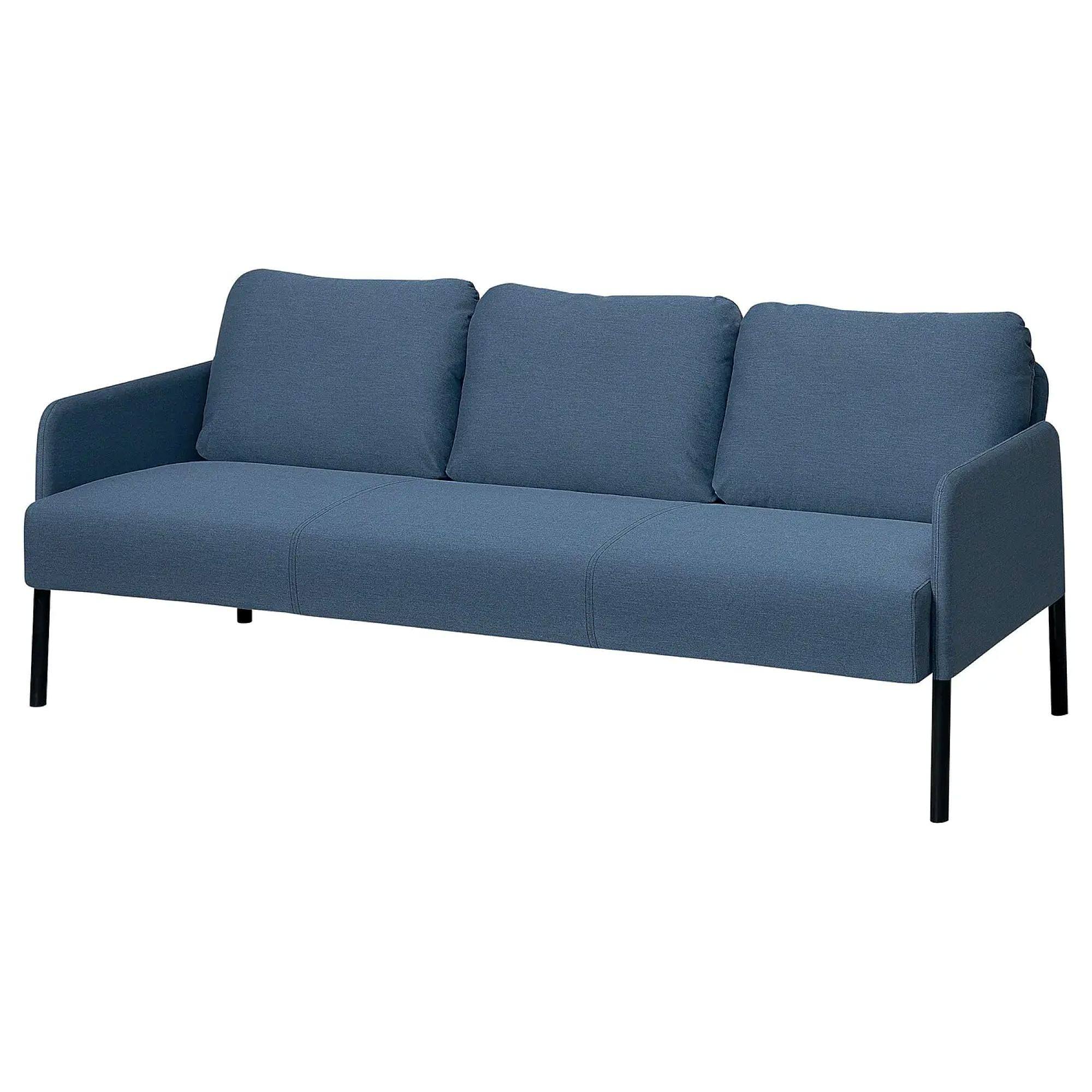 GLOSTAD 3-seat sofa Knisa medium blue - IKEA