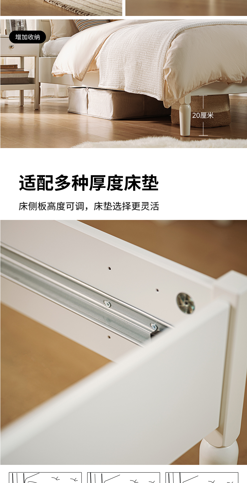 1.4床+床垫 出售 目黑自提 TYSSEDAL 提赛尔床架白色/鲁瑞- IKEA