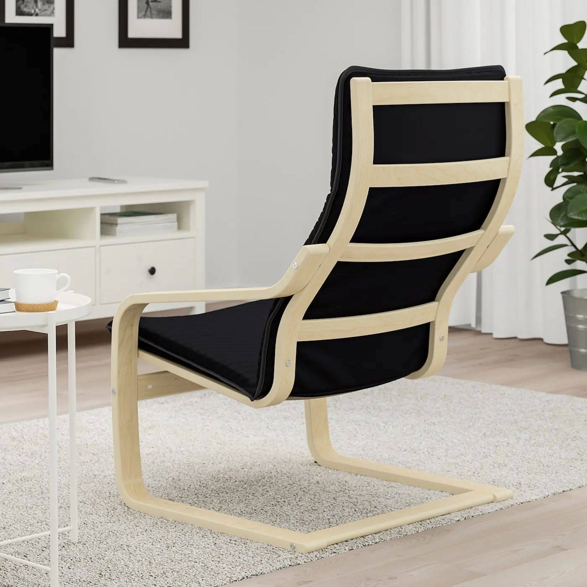 POÄNG armchair birch veneer/Knisa black - IKEA