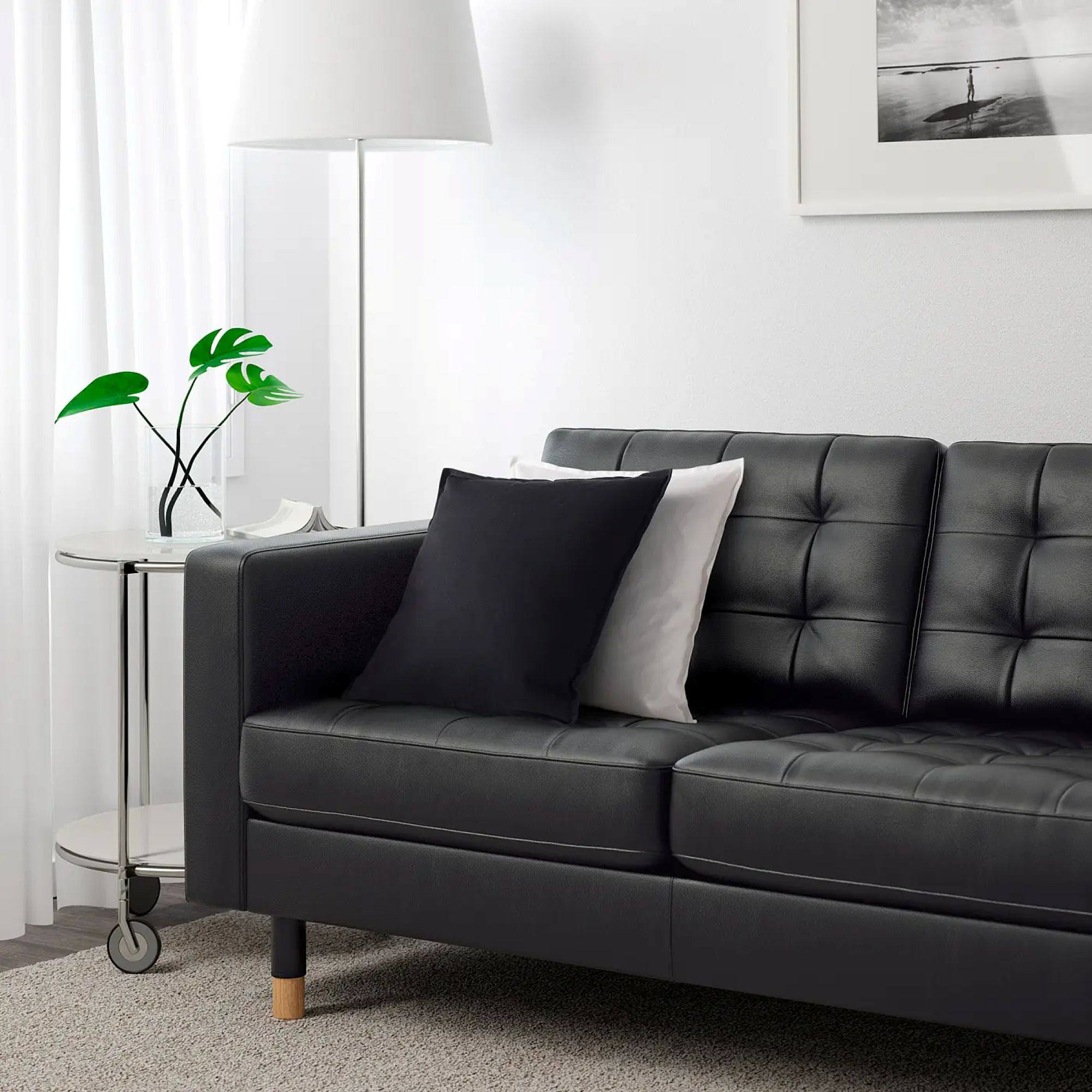 IKEAソファー LANDSKRONA two-seat sofa Grann/Bomstad black/wood - IKEA