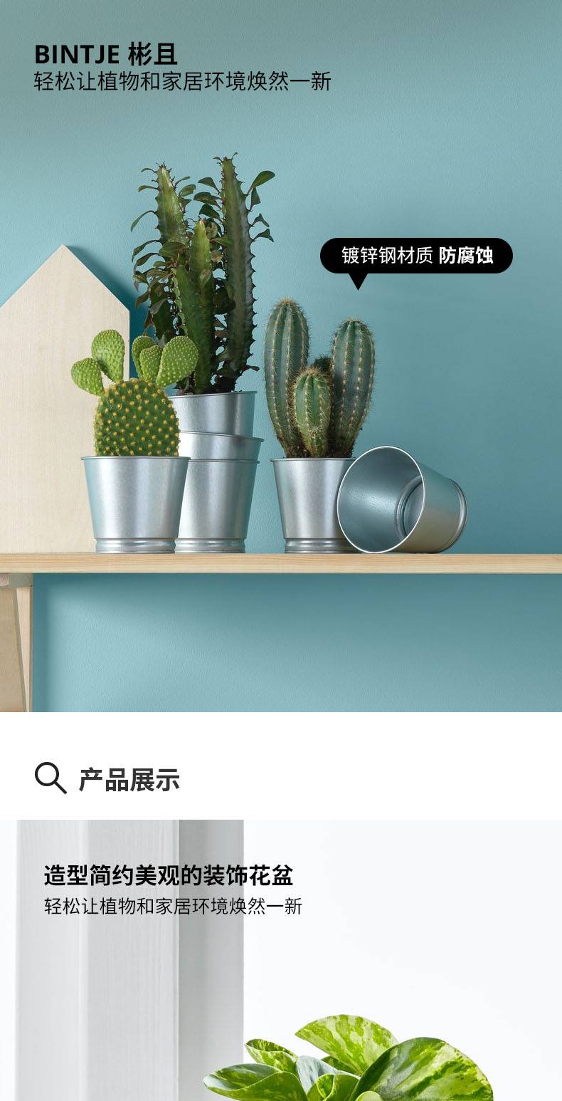 BINTJE 彬且装饰用花盆电镀- IKEA