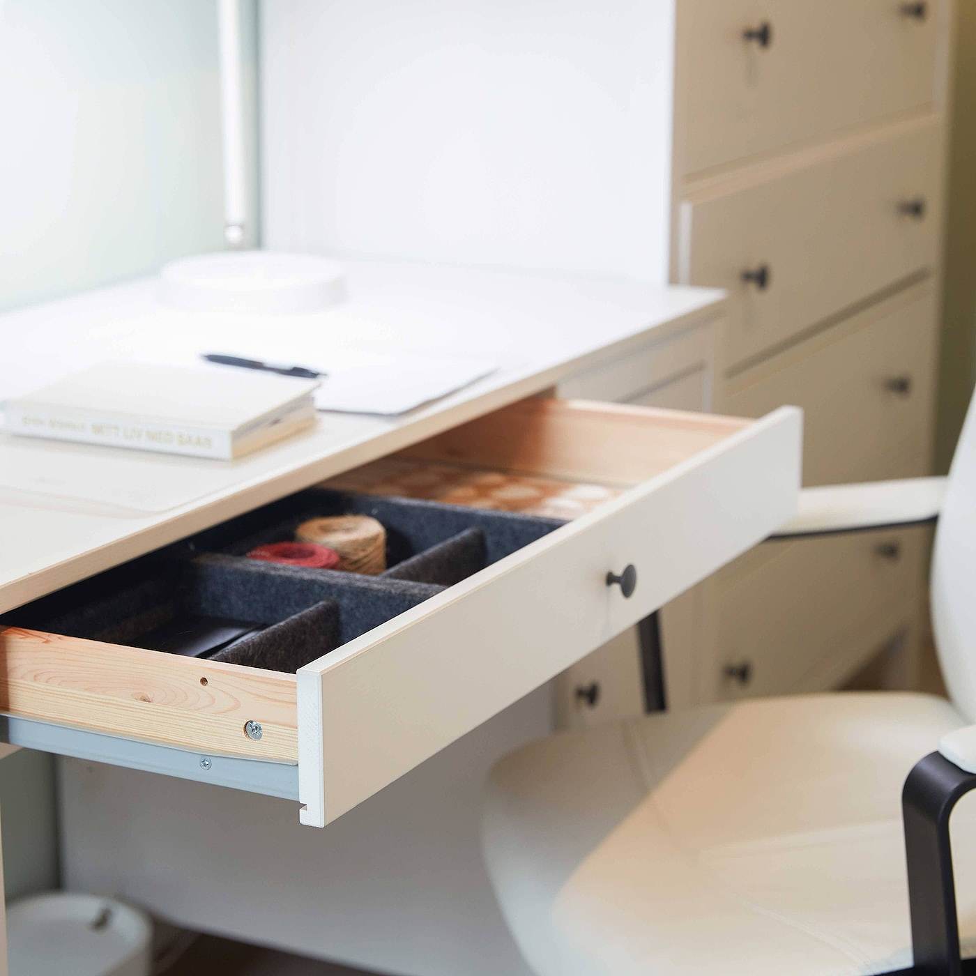 HEMNES desk white stained - IKEA