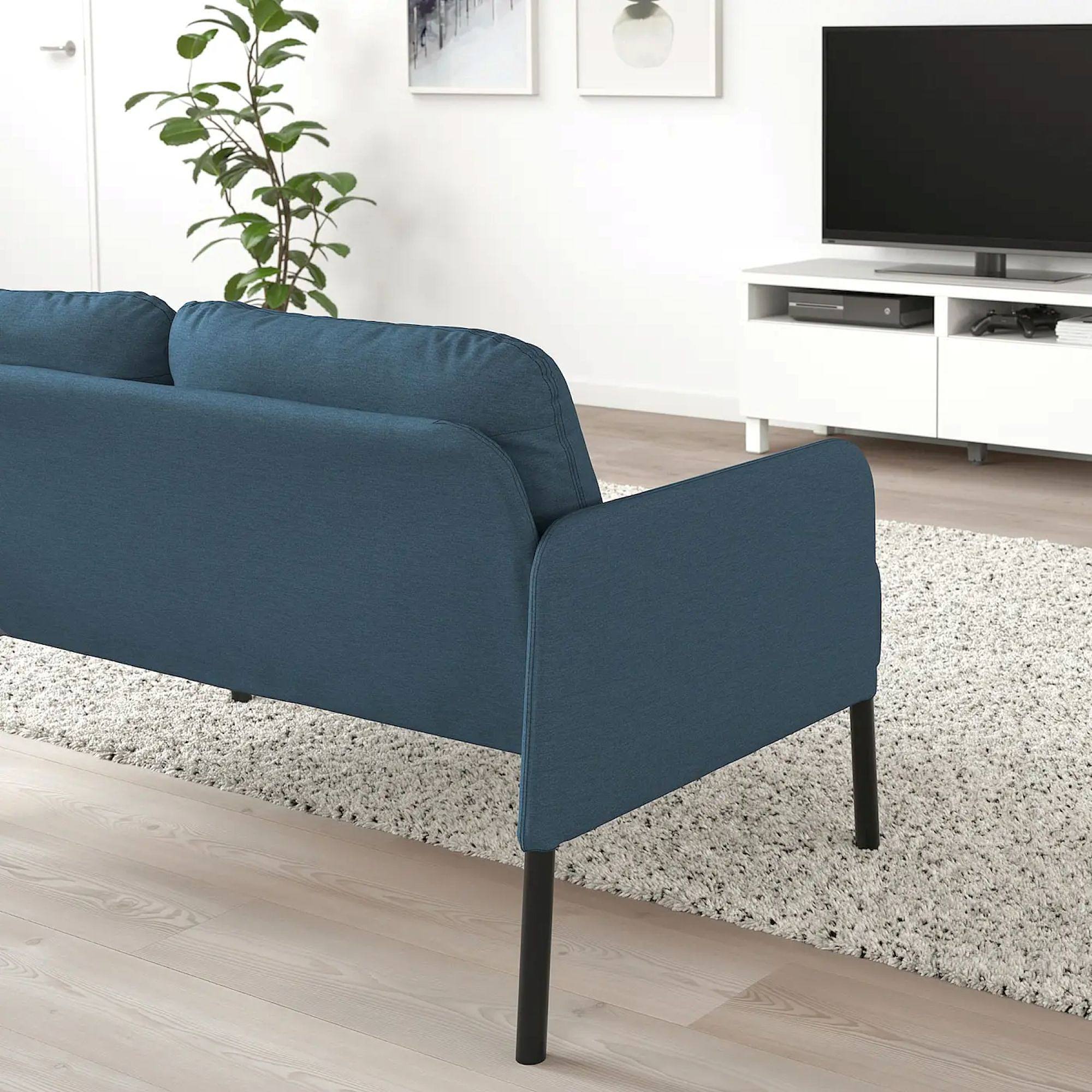 GLOSTAD 2-seat sofa Knisa medium blue - IKEA