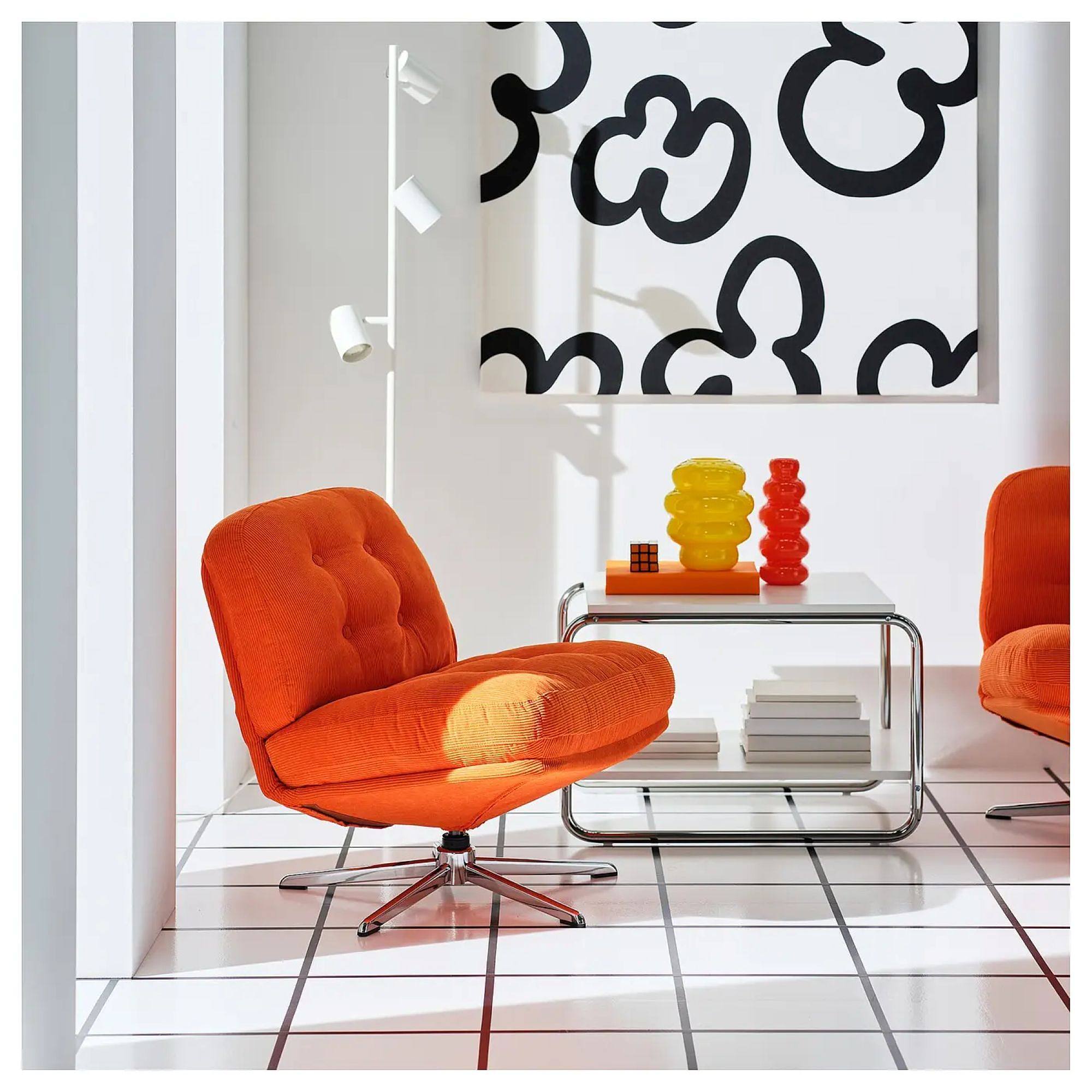 DYVLINGE swivel easy chair Kelinge orange - IKEA