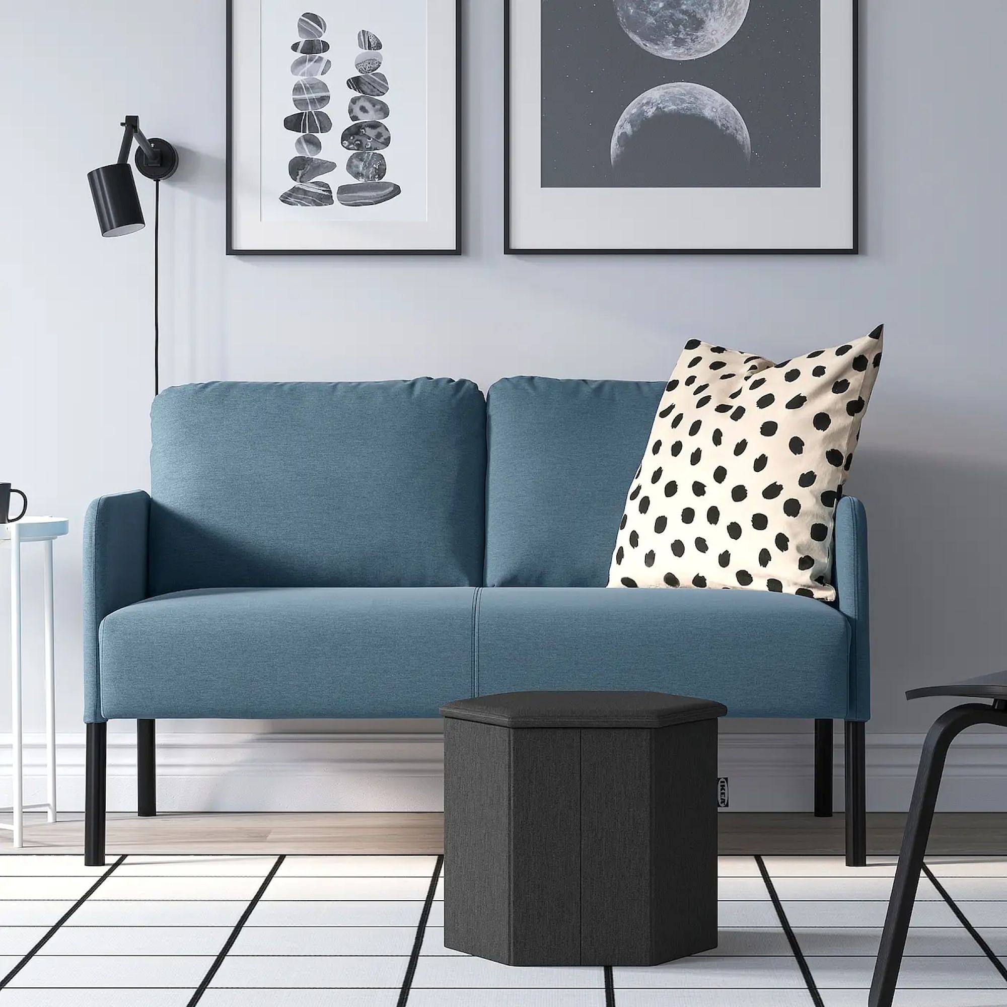 GLOSTAD 2-seat sofa Knisa medium blue - IKEA