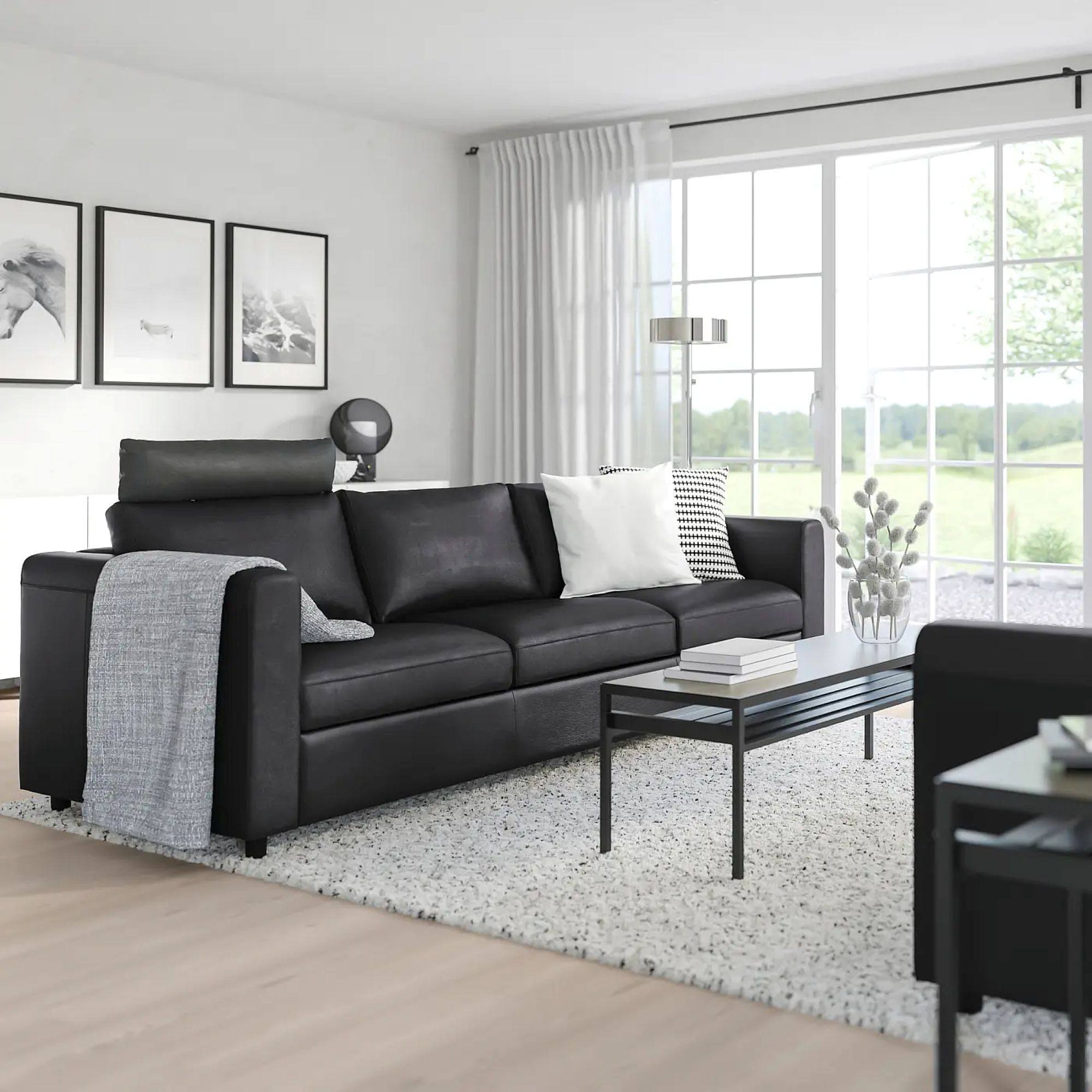 VIMLE 3-seat sofa with headrest/Grann/Bomstad black - IKEA