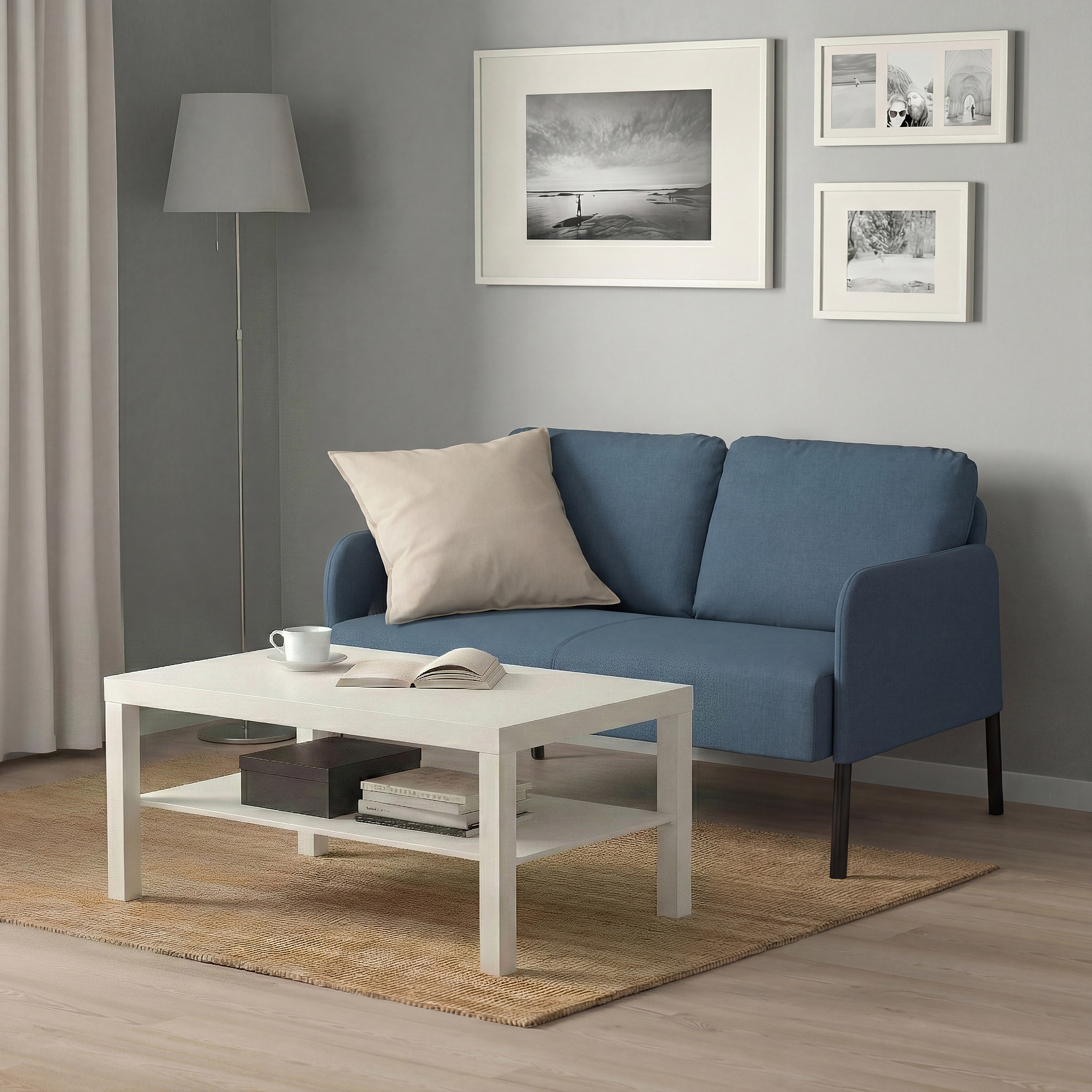 GLOSTAD 2-seat sofa Knisa medium blue - IKEA