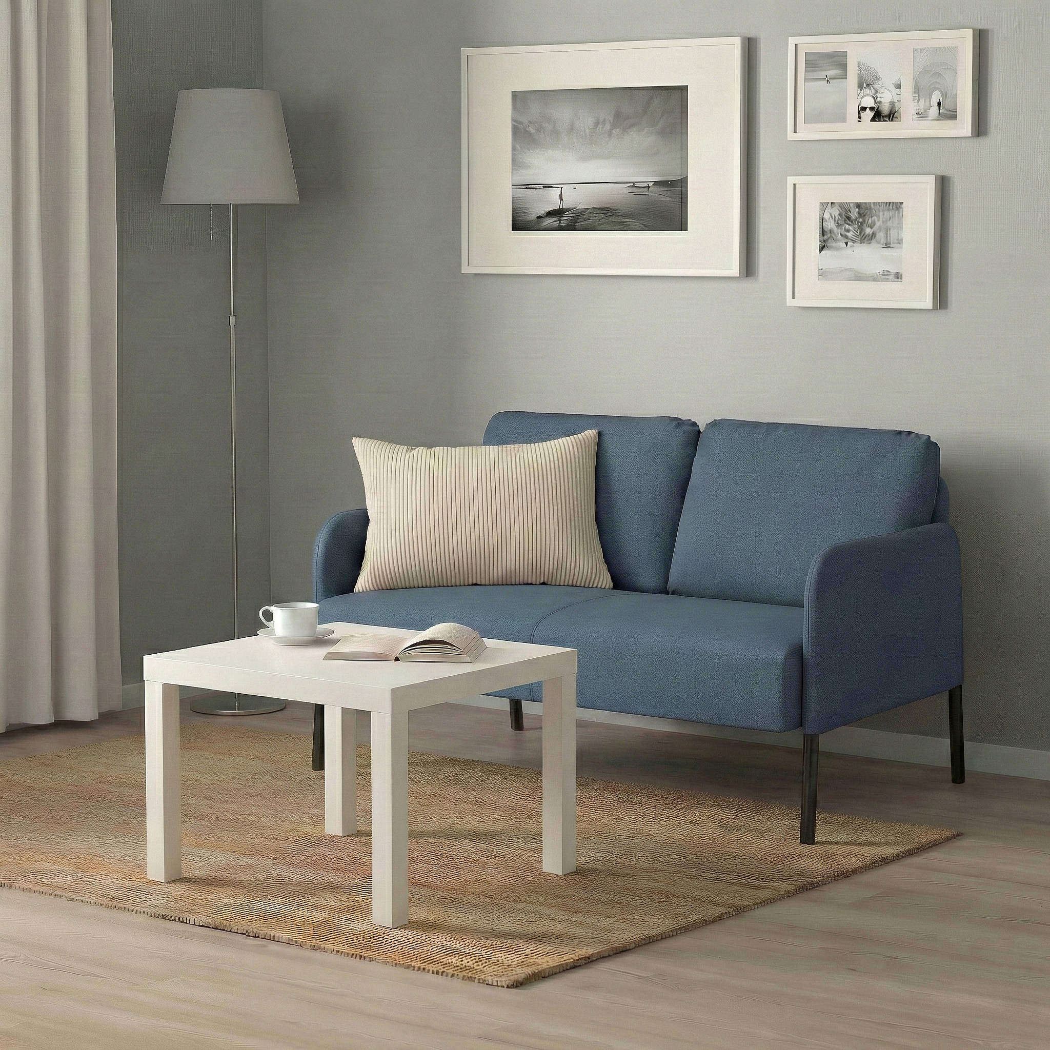 GLOSTAD 2-seat sofa Knisa medium blue - IKEA
